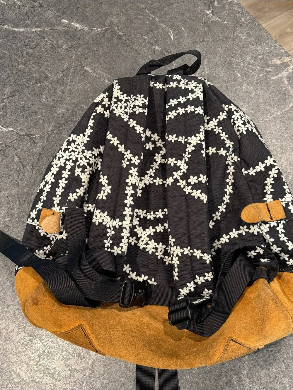 The North Face purple label Nanamica collab black floral backpack rare vintage